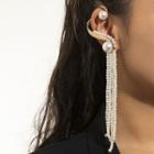 Faux Pearl Fringed Drop Earring 1 Pc - 2378 - Gold - One Size