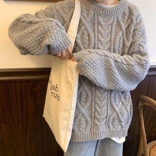 Linen Flower Plain Sweater
