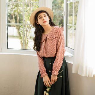 Gingham Peter Pan Collar Blouse