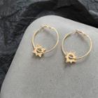 Alloy Star Hoop Earring 1 Pair - Gold - One Size