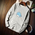 Long-sleeve Whale Print T-shirt