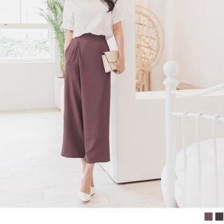 Asymmetric Front Wide-leg Cropped Pants