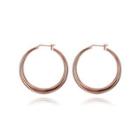 Simple Plated Rose Gold Circle Earrings Rose Gold - One Size