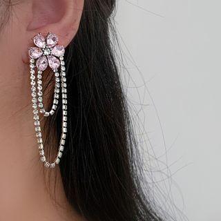 Rhinestone Floral Drop Earring / Necklace