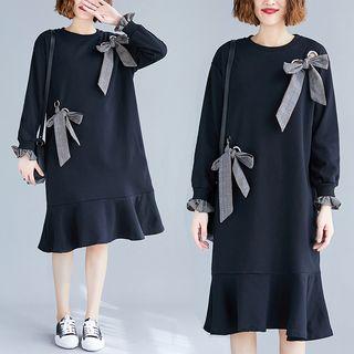 Bow Accent Midi Pullover Dress