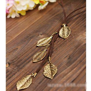 Leaf Drop Tasseled Necklace
