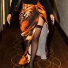 Tiger Print Slit Maxi A-line Skirt
