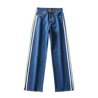 Stripe-side Straight Leg Jeans