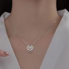 Faux Cat Eye Stone Pendant Sterling Silver Necklace Silver - One Size
