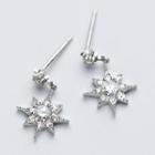 925 Sterling Silver Rhinestone Star Drop Earrings