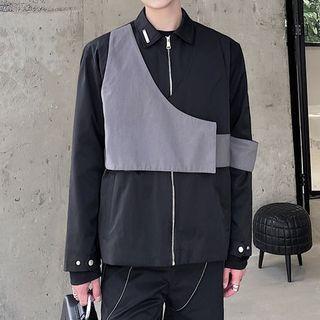 Long Sleeve Mock Two Piece Zip Jacket
