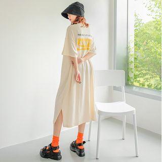 Sunny Printed Oversized Long T-shirt Dress