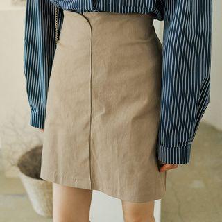 Plus Size High-waist A-line Miniskirt