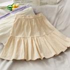 Elastic-waist A-line Mini Skirt
