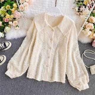 Lapel Long-sleeve Chiffon Shirt