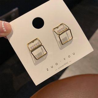 Rhinestone Alloy Cage Earring
