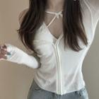 Bow Camisole Top / Zip-up Cardigan