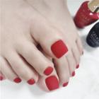 Matte Faux Toe Nail Tips A58 - Red - One Size