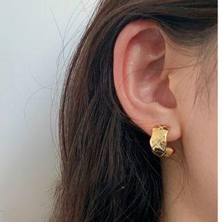 925 Sterling Silver Curved Earring