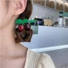 Cherry Hair Clip Green & Dark Red - One Size