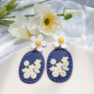Daisy Sterling Silver Drop Earring / Clip-on Earring