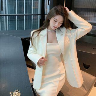Plain Skinny Mini Dress / Plain Oversize Blazer