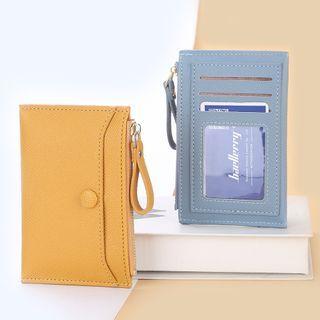 Pvc Panel Faux Leather Zip Wallet