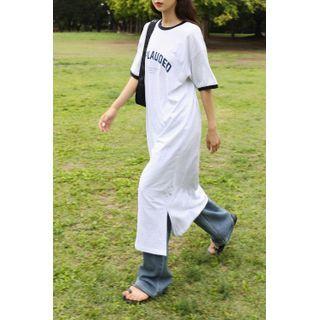 Letter Long Ringer T-shirt Dress