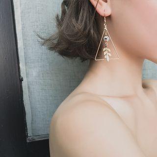 Geometric Leaf Beaded Earrings
