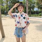 Sea Animals Printed Short-sleeve Shirt As Shown In Figure - One Size