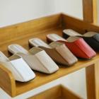 Square-toe Seam-trim Flat Mules