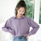 Pocket Detail Shirt Purple - One Size