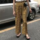 Leopard Loose-fit Pants Yellow - One Size