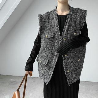 V-neck Tweed Vest
