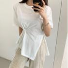 Asymmetric Ruched T-shirt