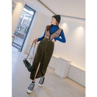 V-neck Multicolor-herringbone Vest