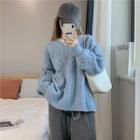 Cable-knit Sweater Sweater - Blue - One Size