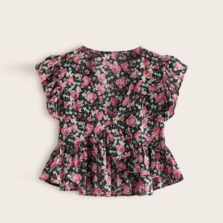 Sleeveless Flower Print Blouse