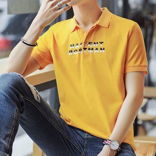 Short-sleeve Bolt Print Polo Shirt