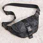Buckled Lightweight Sling Bag Camouflage - Black - One Size