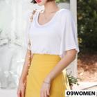 Plus Size - V-neck Flare-sleeve T-shirt