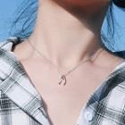 925 Sterling Silver Wishbone Pendant Necklace With Gift Box - Silver - One Size
