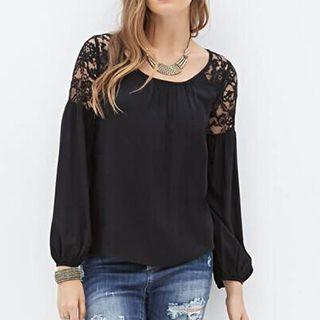 Long-sleeve Paneled Plain Top