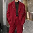 Metal Accent Single Breasted Blazer