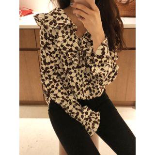 Ruffle-detail Pattern Top