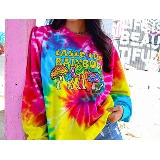 Mushroom Print Tie Dye Sweatshirt