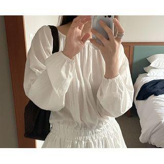 Raglan Band-waist Flared Dress