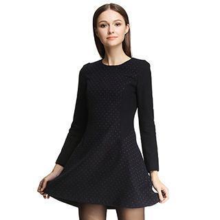 Long-sleeve Dotted Dress