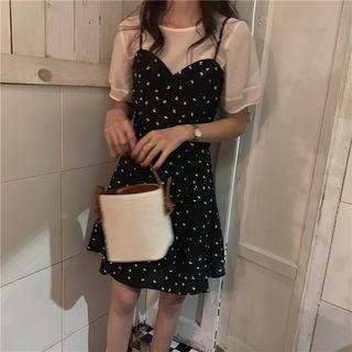 Short-sleeve T-shirt / Printed Strappy Dress
