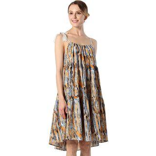 Patterned Spaghetti Strap Minidress